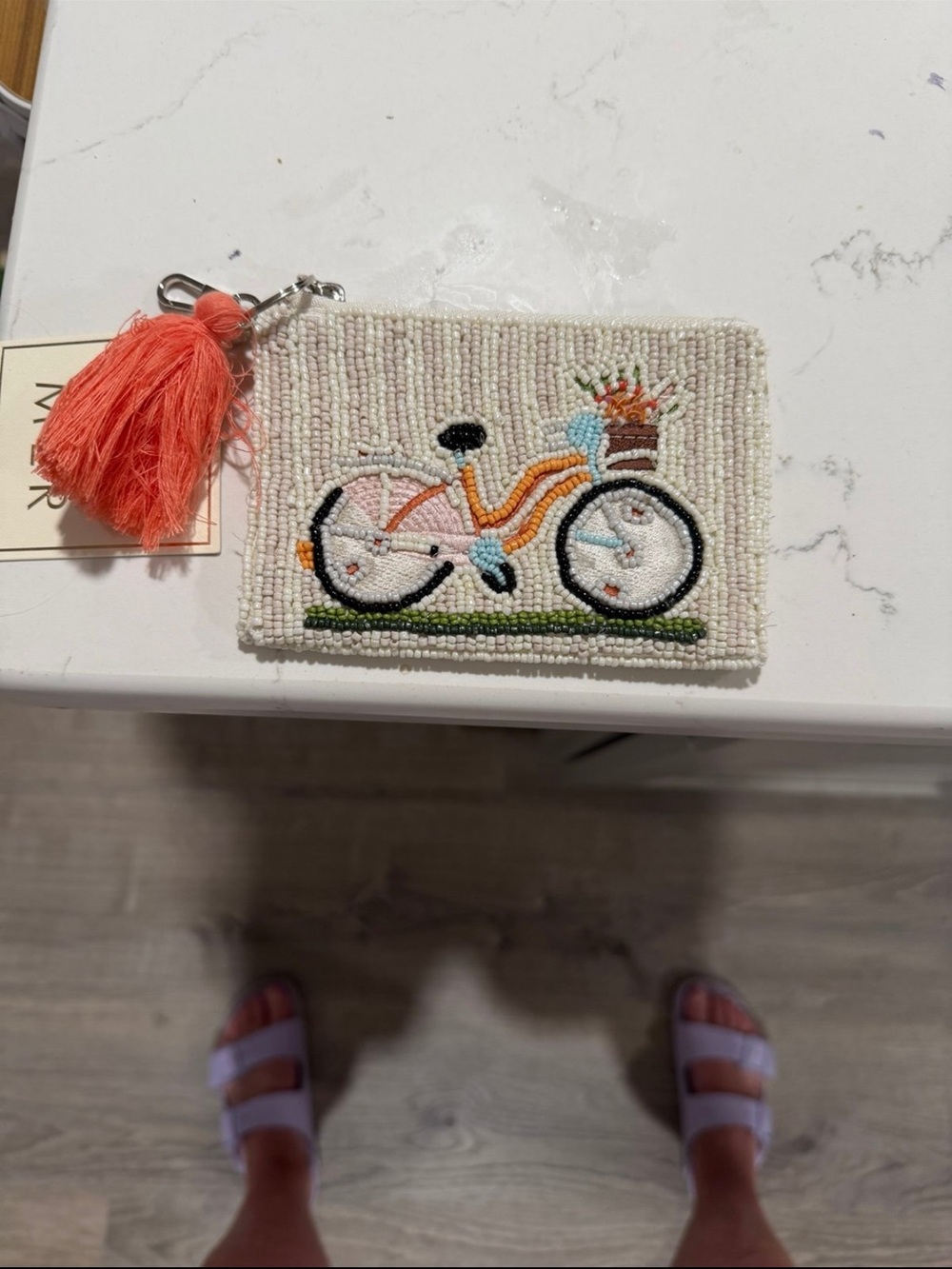 Beaded Bicycle COIN PURSE / PRICE IS FIRM